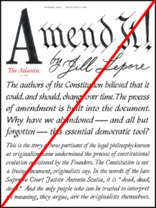 A Citizen Speaking logo on a website homepage with a focus on constitutional law and political commentary.