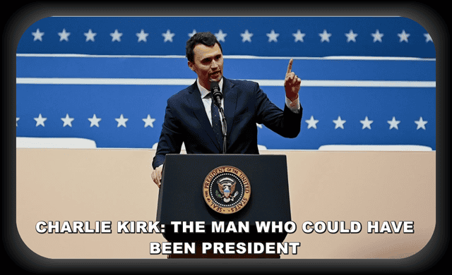 Man speaking at podium with presidential seal representing political commentary, likely related to US politics and leadership analysis at One Citizen Speaking website.
