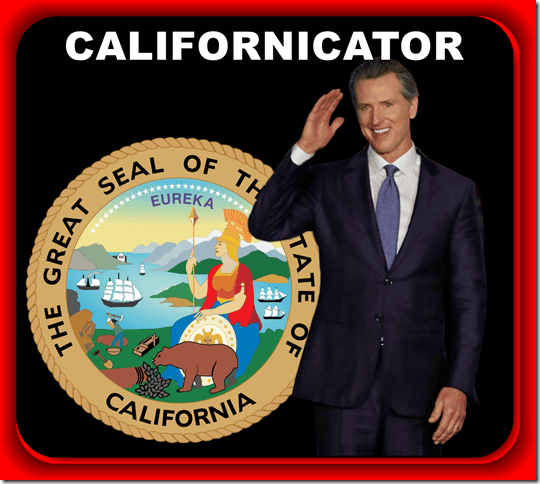 California state emblem with a man in a suit saluting, symbolizing patriotism and state pride.