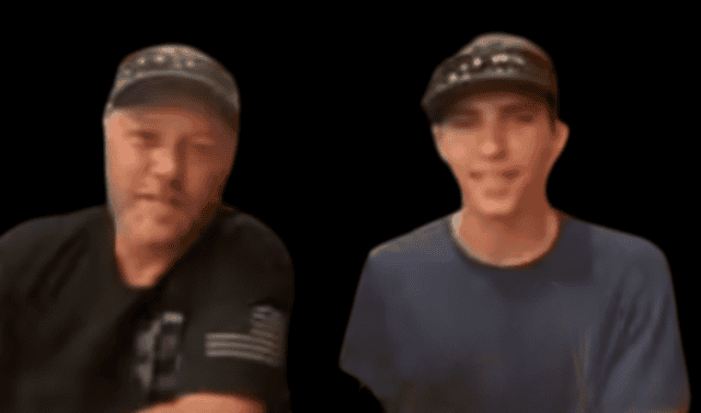 Blurry image of two men speaking passionately, representing free speech and citizen activism on One Citizen Speaking platform.