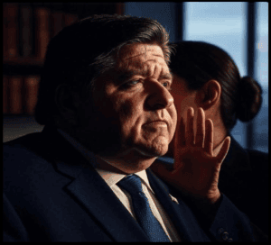 Concerned man in business suit listening to someone whispering behind him in a dimly lit office, emphasizing issues of transparency, accountability, and public speaking.