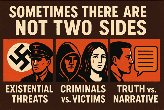 Disinformation mistaken identity Nazi propaganda illustration person comparison false narrative critique.