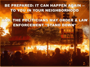 Burning building with smoke and flames, demonstrating unrest and chaos, related to political protests and law enforcement turmoil, emphasizing the importance of preparedness and community awareness.