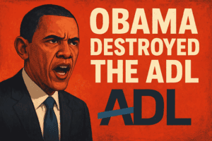 Obama destroyed the adl message illustration, political satire, and critique of media influence on politics.