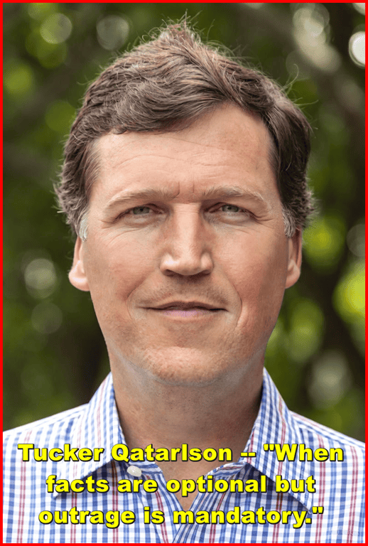 Tucker Qatalson - "When facts are optional but outrage is mandatory" featured on One Citizen Speaking, emphasizing commentary on political discourse, free speech, and the importance of factual integrity.